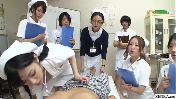 New JAV nurses CFNM handjob blowjob demonstration Subtitled new Clips
