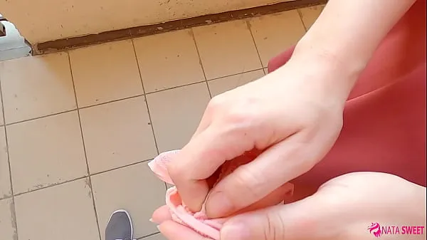 New Sexy neighbor in public place wanted to get my cum on her panties. Risky handjob and blowjob - Active by Nata Sweet new Clips